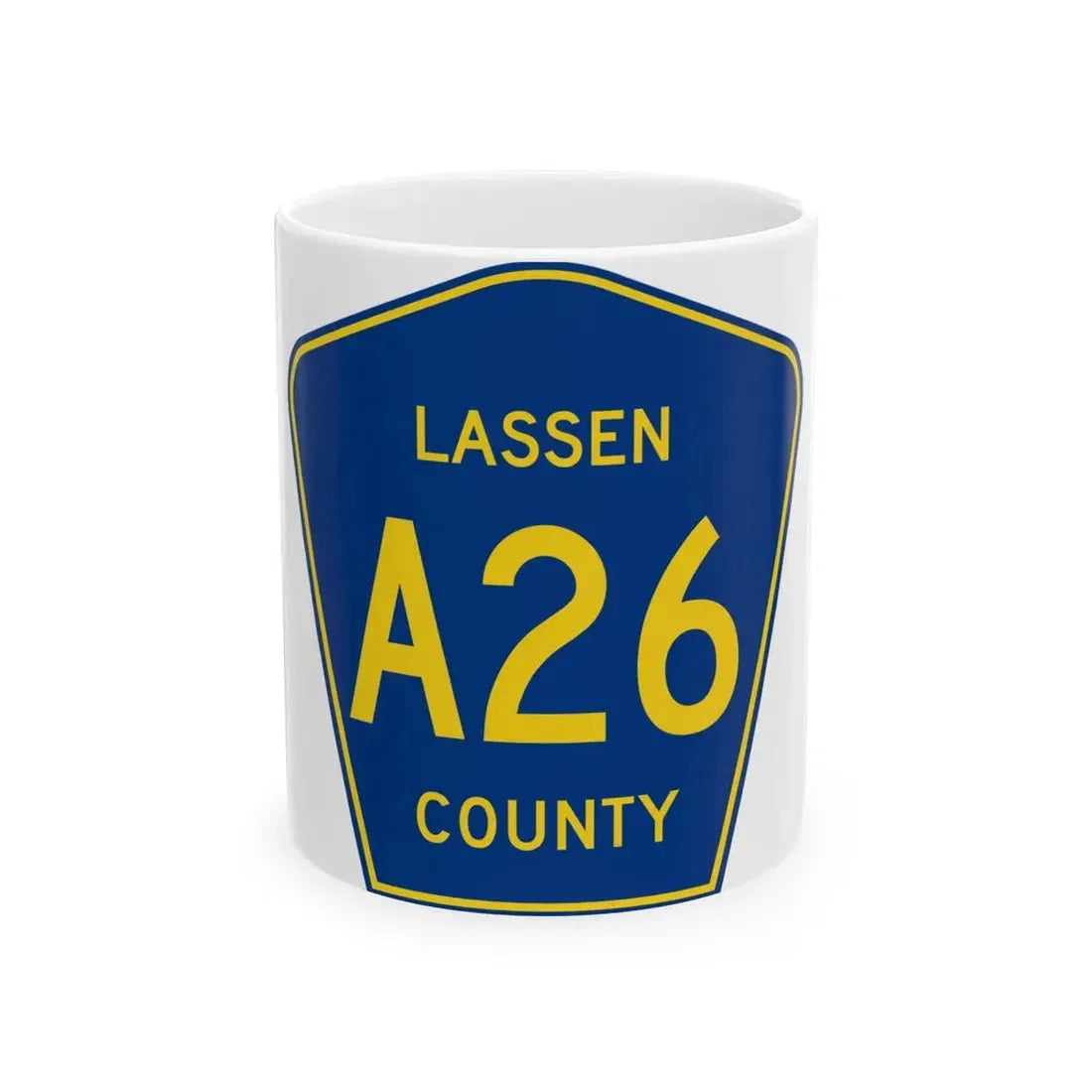 Lassen County A26 (California) (Road Sign) White Coffee Mug 11oz - Go Mug Yourself