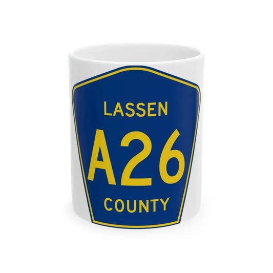 Lassen County A26 (California) (Road Sign) White Coffee Mug 11oz - Go Mug Yourself