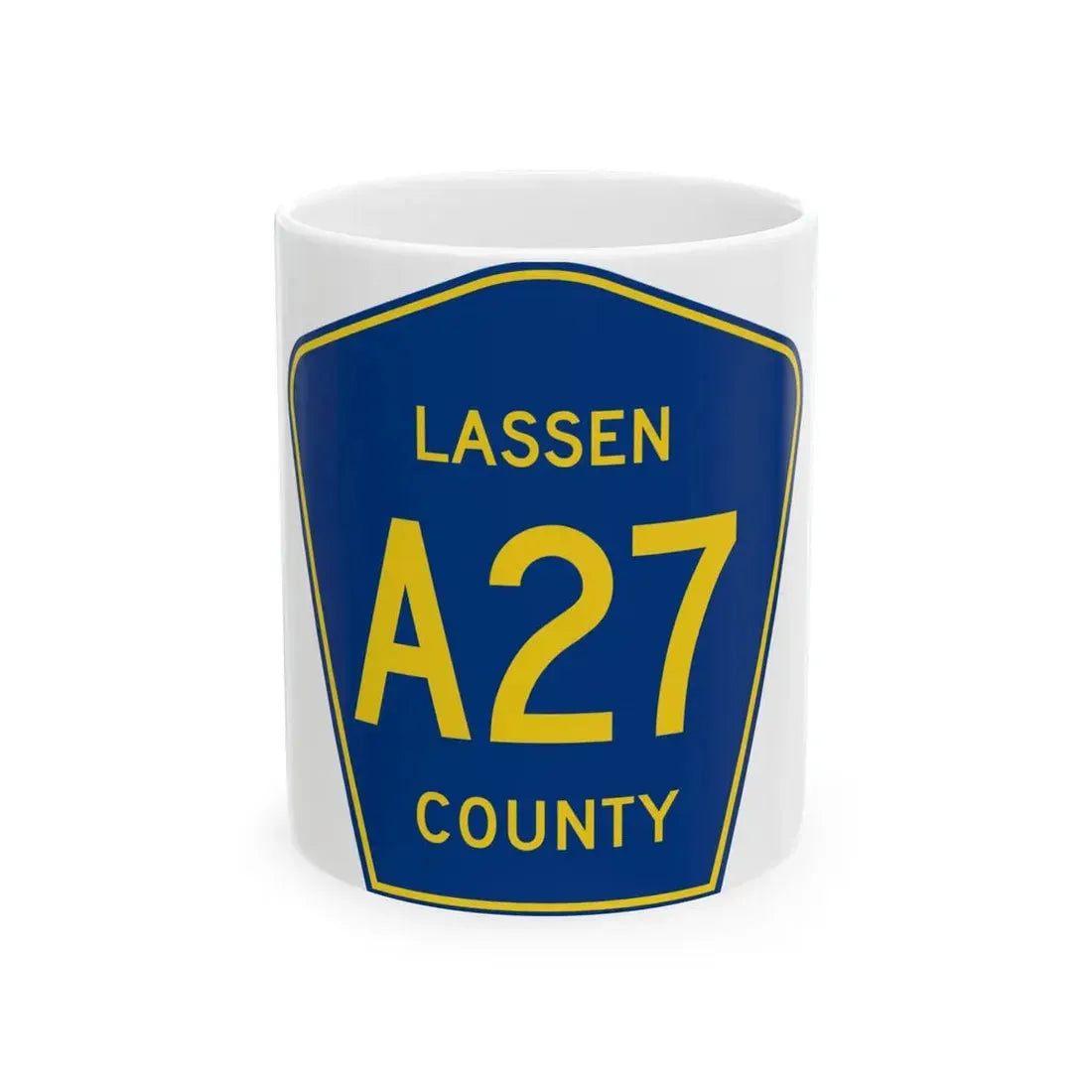 Lassen County A27 (California) (Road Sign) White Coffee Mug 11oz - Go Mug Yourself
