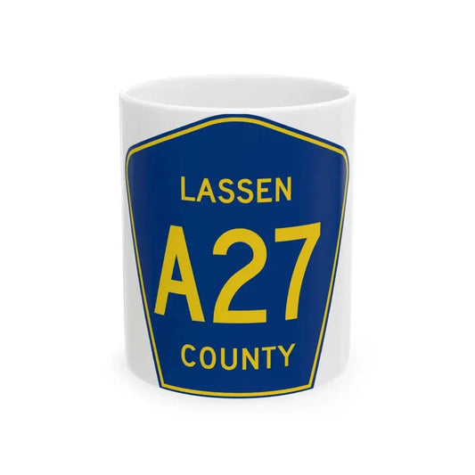 Lassen County A27 (California) (Road Sign) White Coffee Mug 11oz - Go Mug Yourself