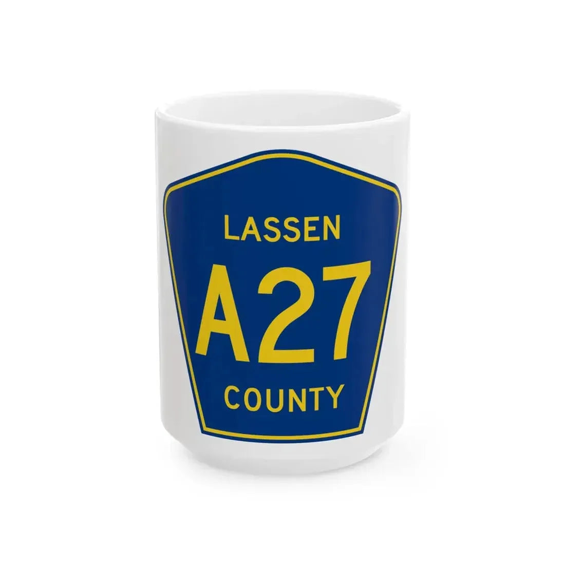 Lassen County A27 (California) (Road Sign) White Coffee Mug 15oz - Go Mug Yourself