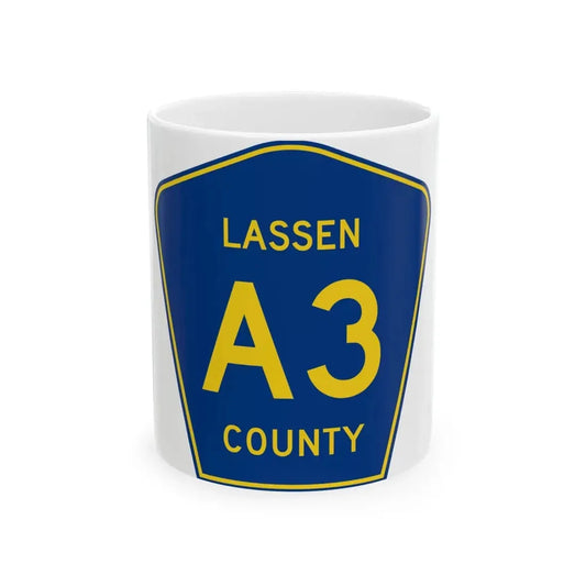 Lassen County A3 (California) (Road Sign) White Coffee Mug 11oz - Go Mug Yourself