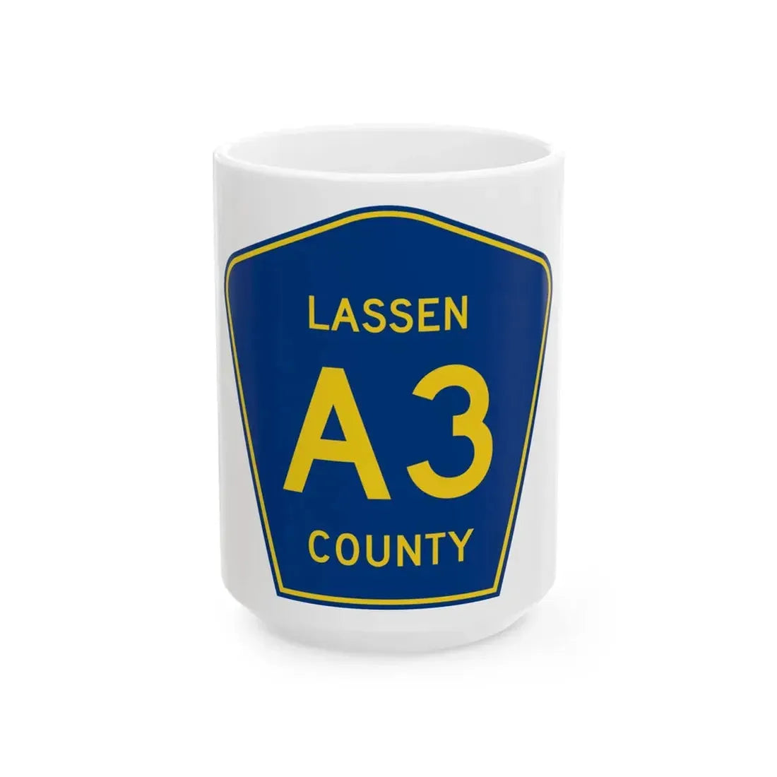 Lassen County A3 (California) (Road Sign) White Coffee Mug 15oz - Go Mug Yourself