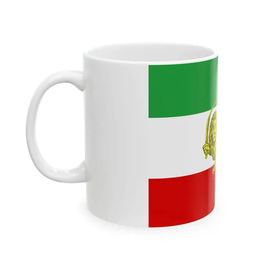 Late 19th and early 20th century flag of Persia (Iran) White Coffee Mug - Go Mug Yourself