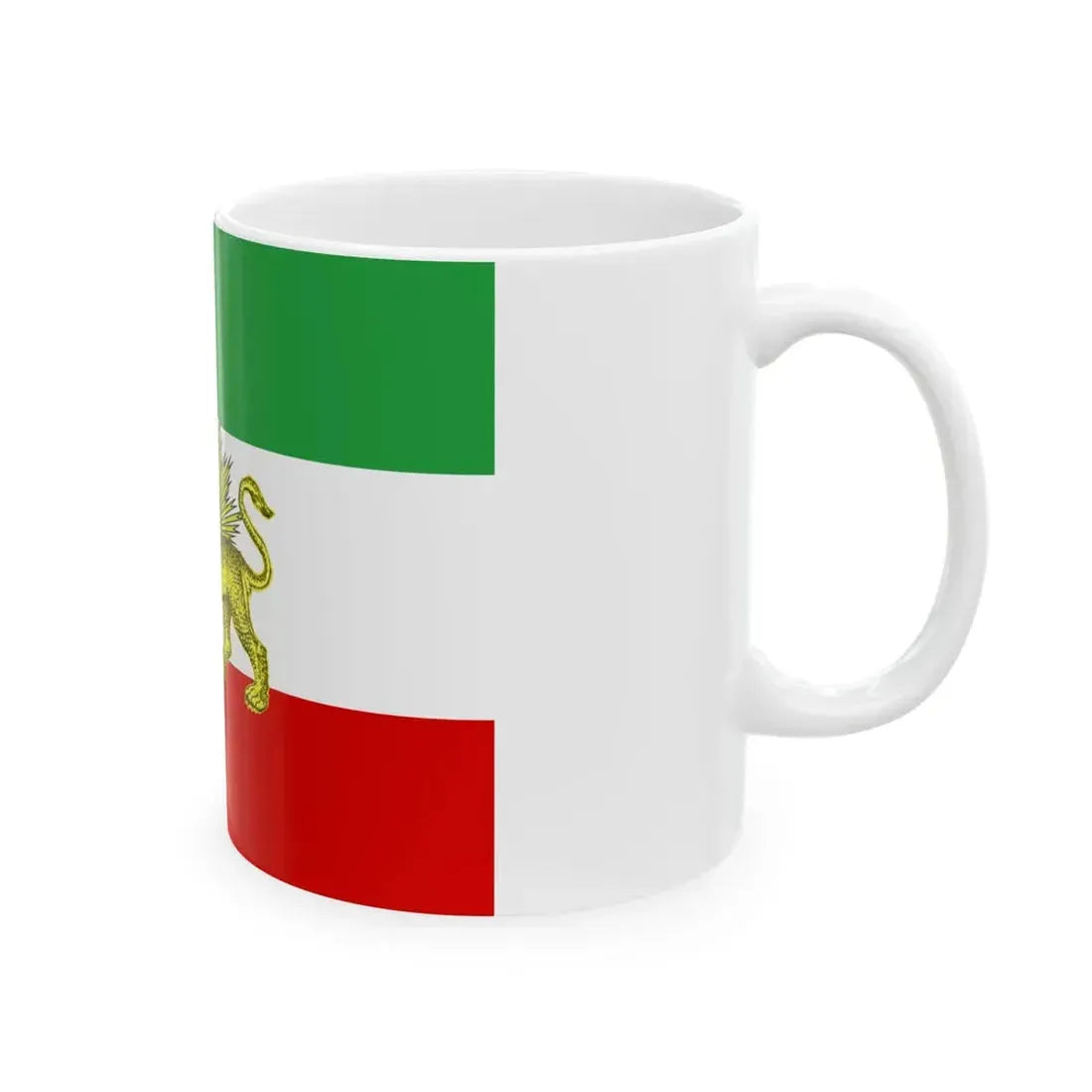 Late 19th and early 20th century flag of Persia (Iran) White Coffee Mug - Go Mug Yourself