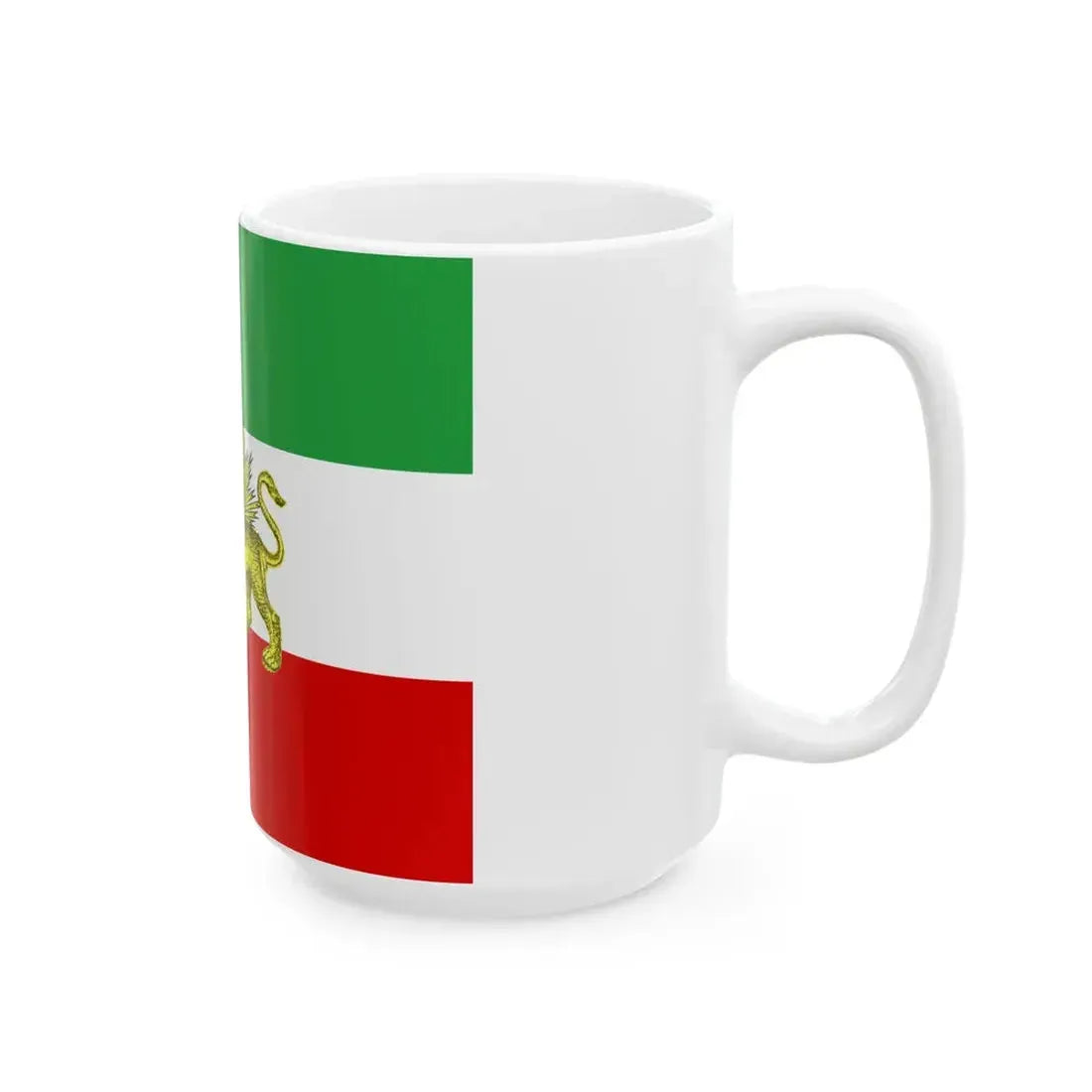 Late 19th and early 20th century flag of Persia (Iran) White Coffee Mug - Go Mug Yourself
