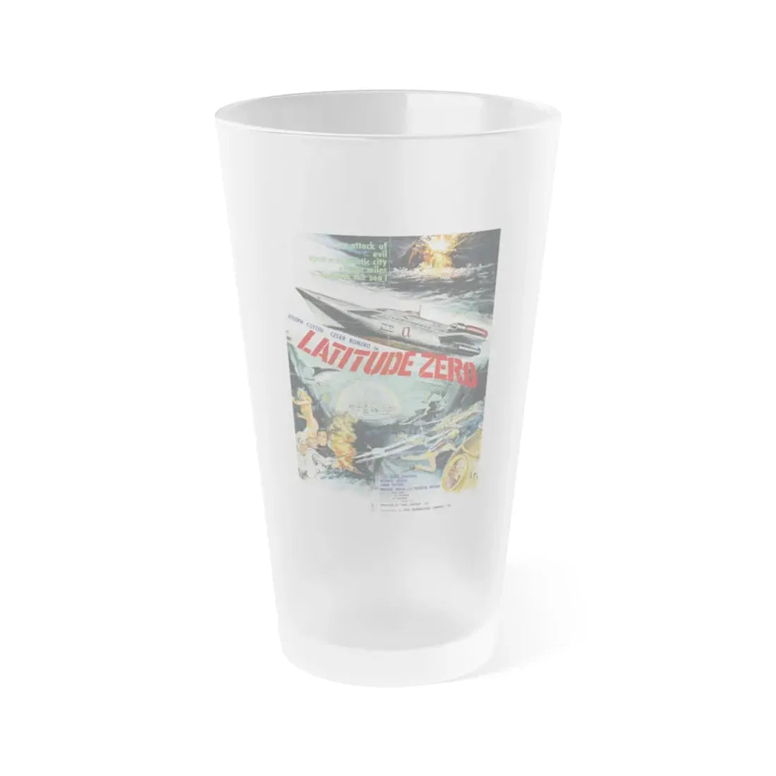 LATITUDE ZERO 1969 Movie Poster - Frosted Pint Glass 16oz 16oz Frosted - Go Mug Yourself