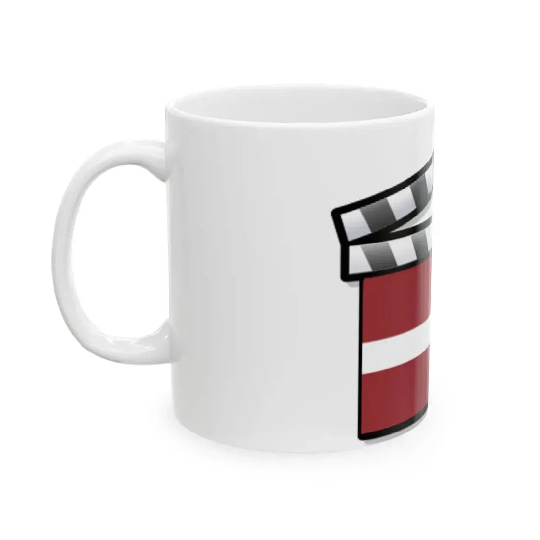 Latvia film clapperboard (Latvia) White Coffee Mug - Go Mug Yourself