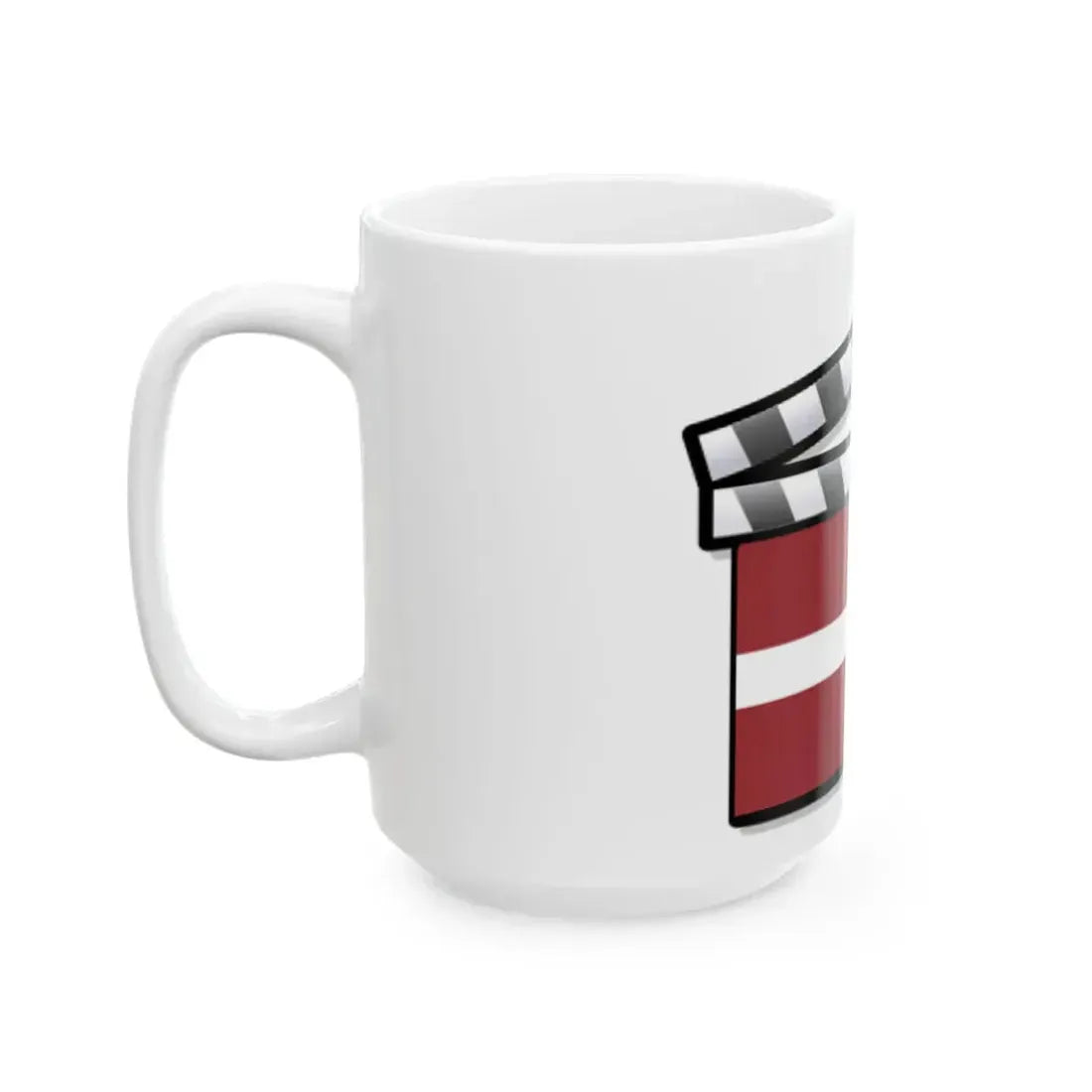 Latvia film clapperboard (Latvia) White Coffee Mug - Go Mug Yourself