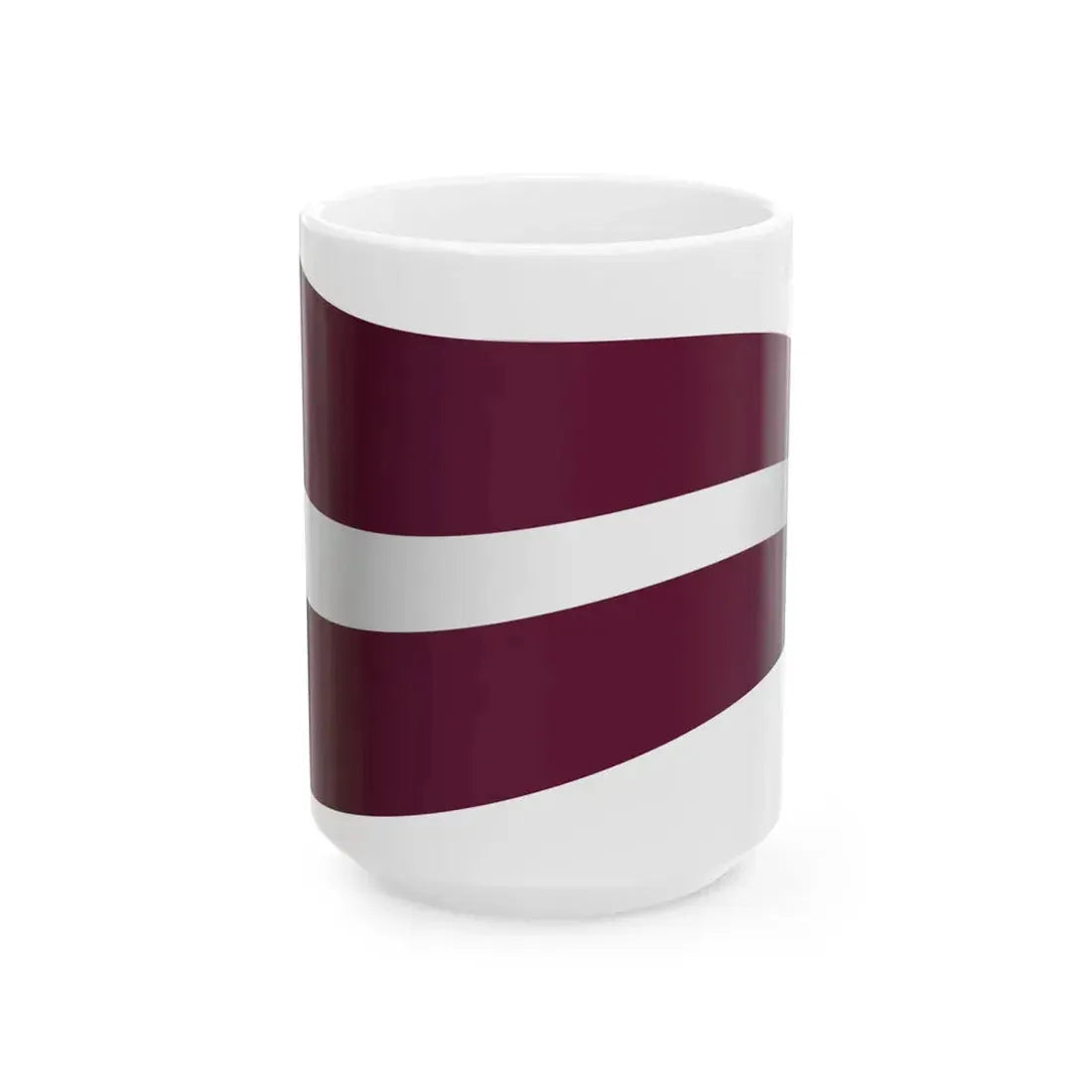 Latvia Flag - iconic waving (Latvia) White Coffee Mug 15oz - Go Mug Yourself