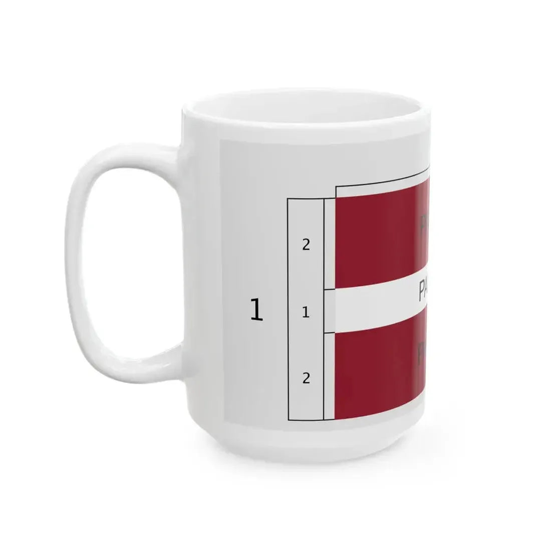 Latvijas karogs proporcijas (Latvia) White Coffee Mug - Go Mug Yourself