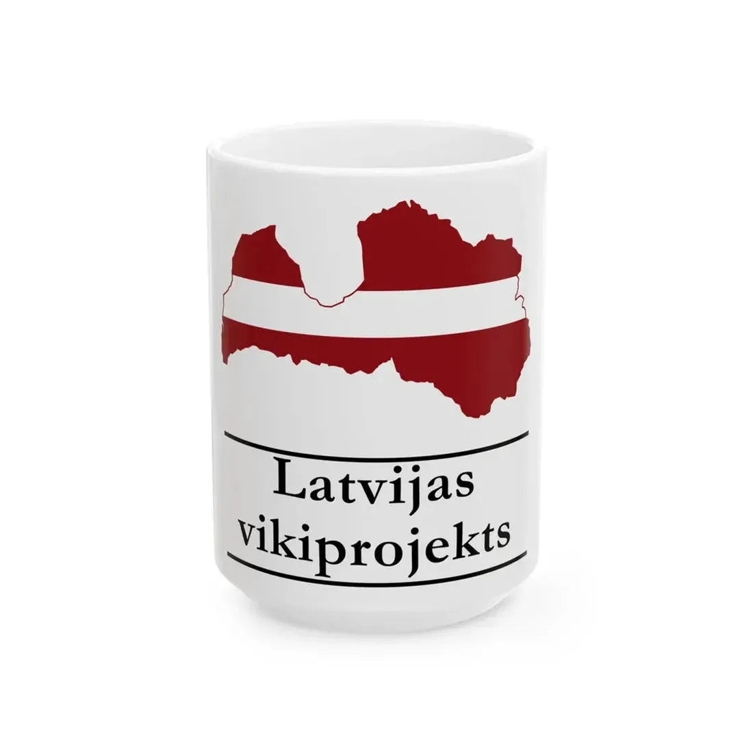 Latvijas vikiprojekta logo (Latvia) White Coffee Mug 15oz - Go Mug Yourself