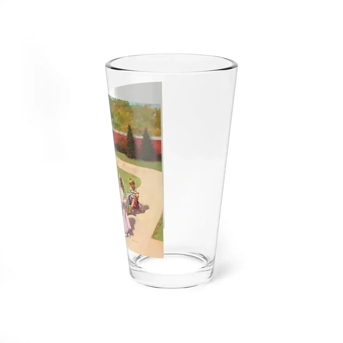 Learning From a Friend, the Shaw Barton Calendar Company illustration, 1985 - Pint Glass 16oz - Go Mug Yourself
