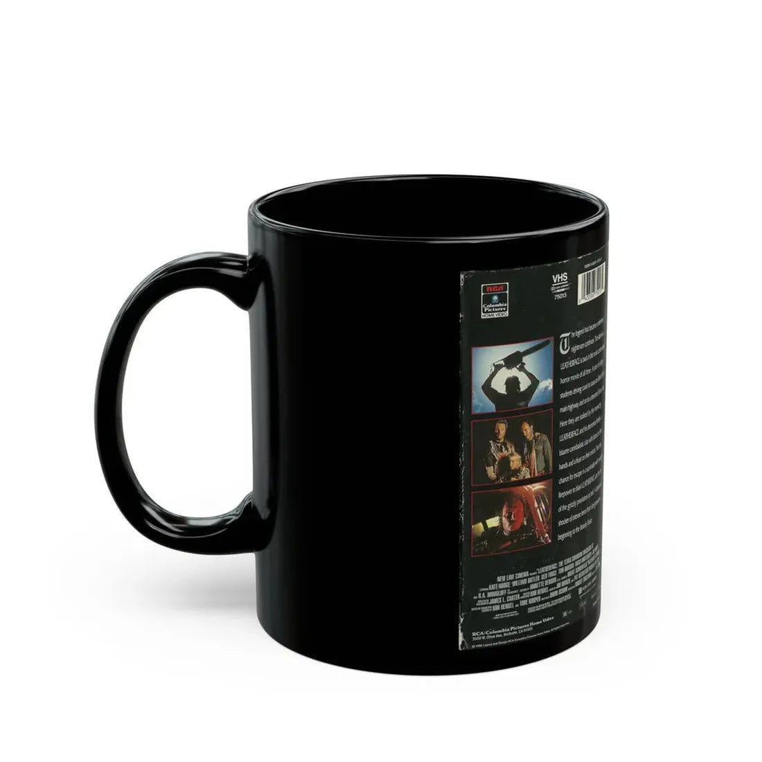 LEATHERFACE THE TEXAS CHAINSAW MASSACRE 3 COLUMBIA PICTURES (VHS COVER) - Black Coffee Mug - Go Mug Yourself