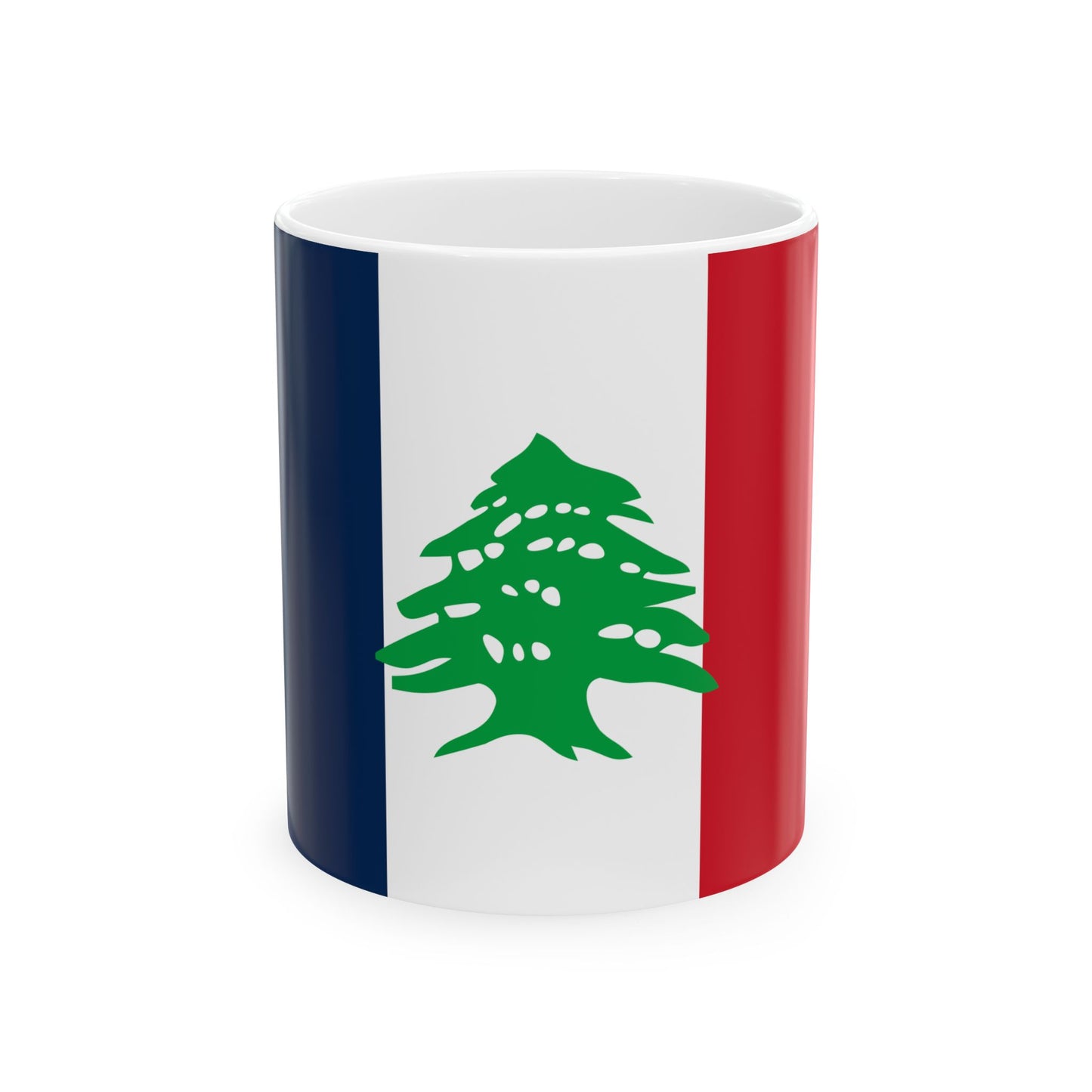 Lebanese French flag (Belgium) White Coffee Mug-11oz-Go Mug Yourself