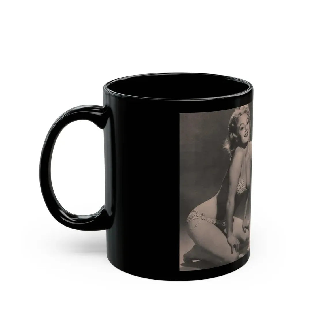 Lee Wilson #02 - Pages 1 & 2 of 4 Featuring, Lee+2 B&W Photos & Short Article from Bold Pocket Mag. January '56 (Vintage Female Icon) Black Coffee Mug - Go Mug Yourself