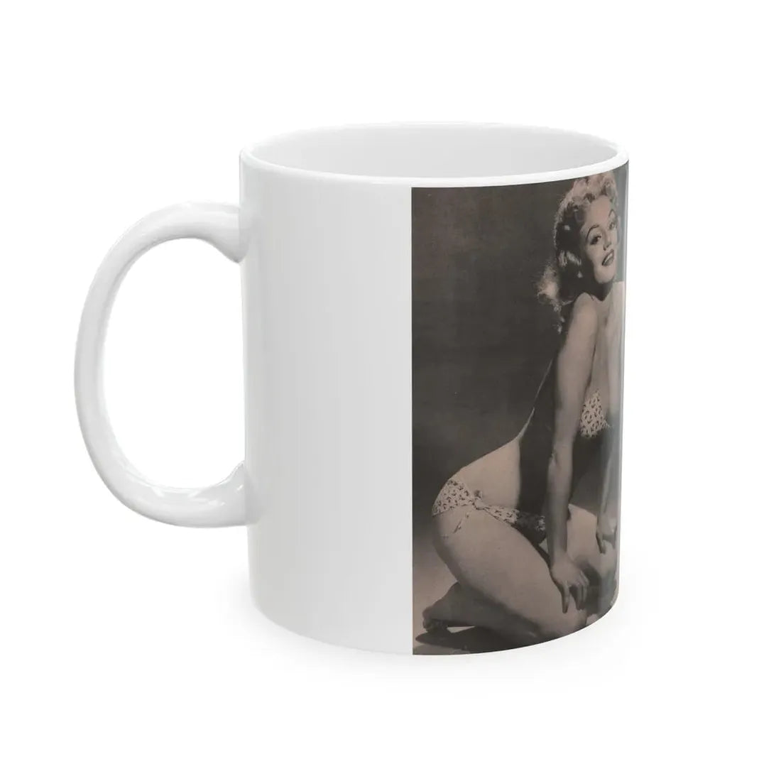 Lee Wilson #02 - Pages 1 & 2 of 4 Featuring, Lee+2 B&W Photos & Short Article from Bold Pocket Mag. January '56 (Vintage Female Icon) White Coffee Mug - Go Mug Yourself