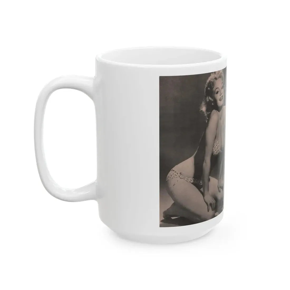 Lee Wilson #02 - Pages 1 & 2 of 4 Featuring, Lee+2 B&W Photos & Short Article from Bold Pocket Mag. January '56 (Vintage Female Icon) White Coffee Mug - Go Mug Yourself