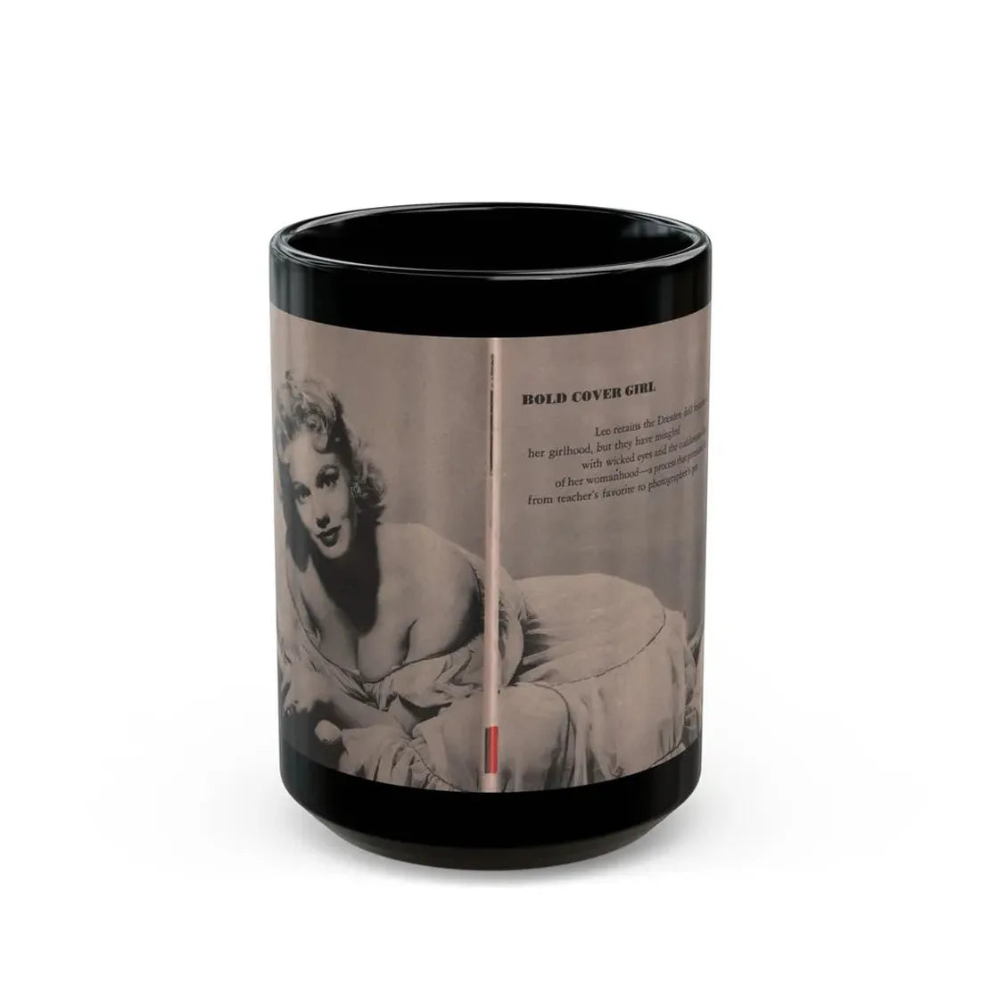 Lee Wilson #03 - Pages 3 & 4 of 4 Featuring, Lee+1 B&W Centerfold Photo & Article Cont. from Bold Pocket Mag. January '56 (Vintage Female Icon) Black Coffee Mug 15oz - Go Mug Yourself