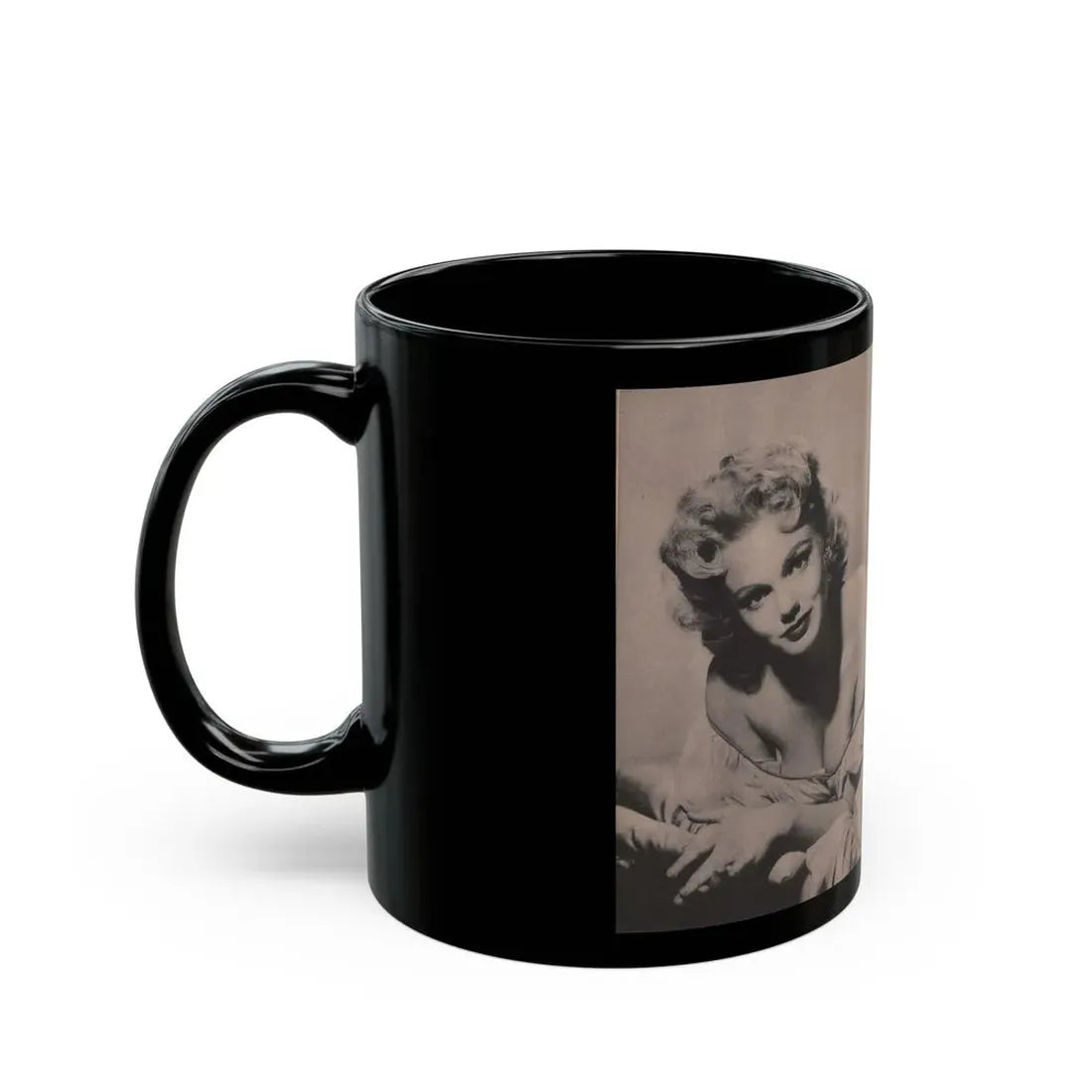 Lee Wilson #03 - Pages 3 & 4 of 4 Featuring, Lee+1 B&W Centerfold Photo & Article Cont. from Bold Pocket Mag. January '56 (Vintage Female Icon) Black Coffee Mug - Go Mug Yourself