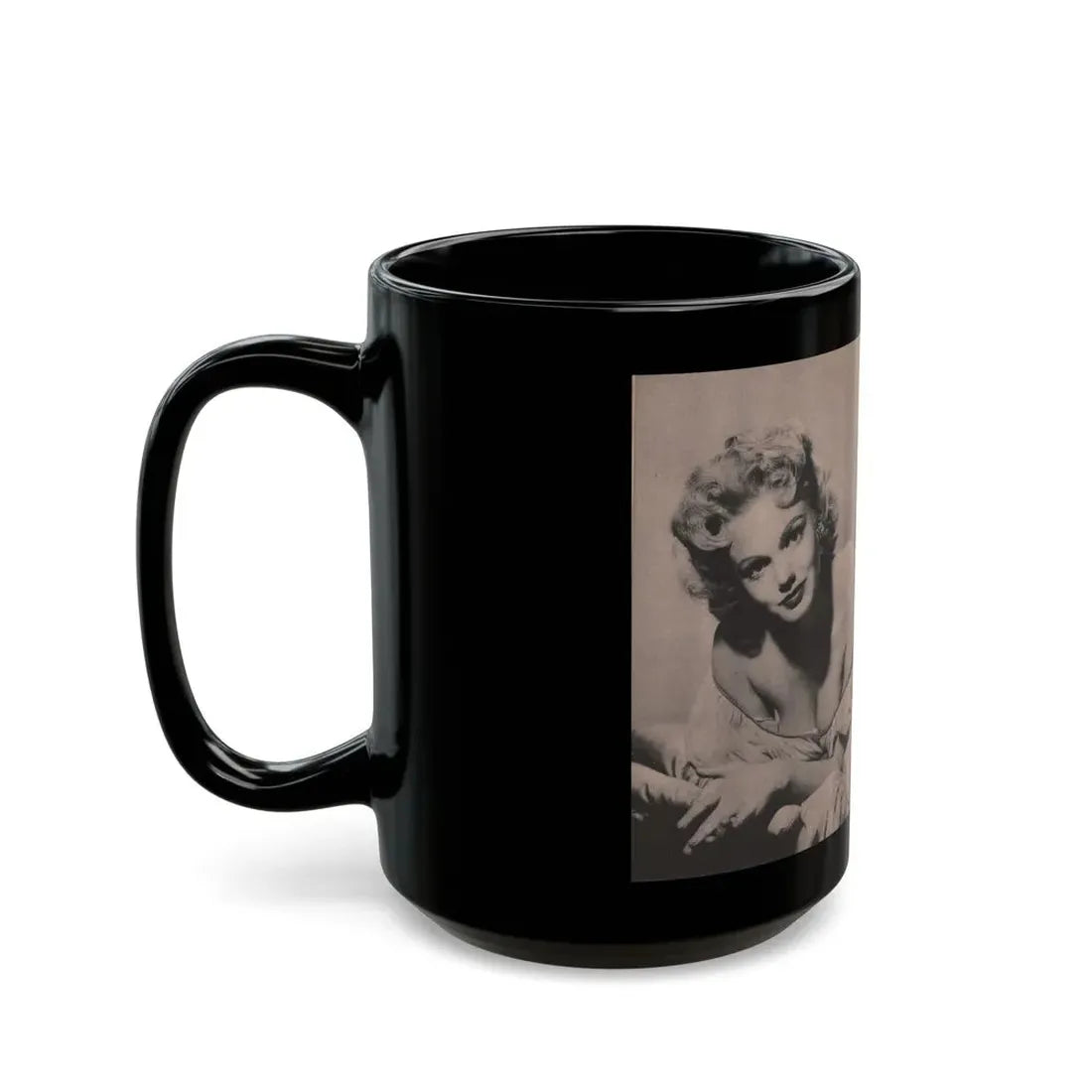Lee Wilson #03 - Pages 3 & 4 of 4 Featuring, Lee+1 B&W Centerfold Photo & Article Cont. from Bold Pocket Mag. January '56 (Vintage Female Icon) Black Coffee Mug - Go Mug Yourself