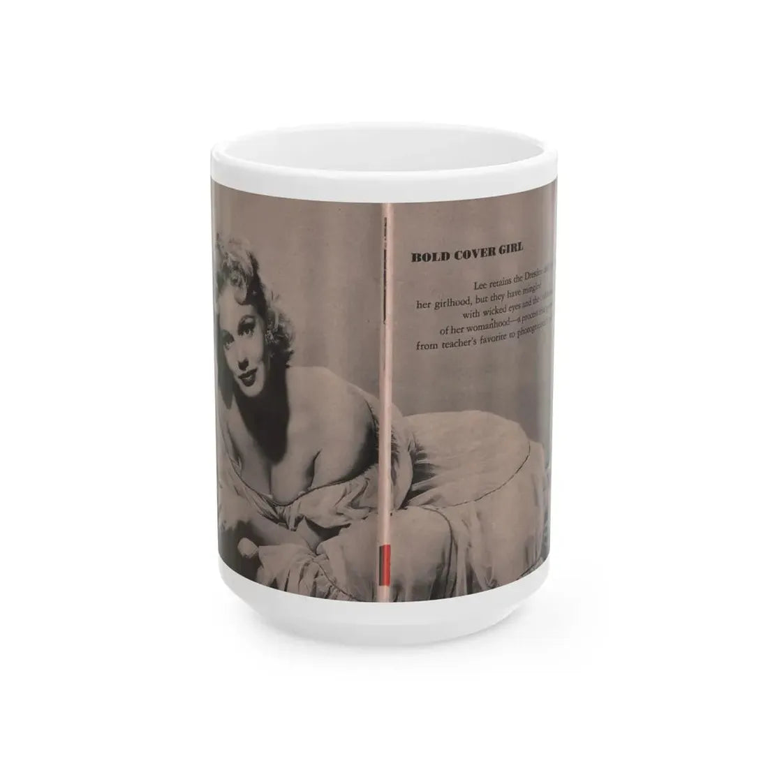 Lee Wilson #03 - Pages 3 & 4 of 4 Featuring, Lee+1 B&W Centerfold Photo & Article Cont. from Bold Pocket Mag. January '56 (Vintage Female Icon) White Coffee Mug 15oz - Go Mug Yourself