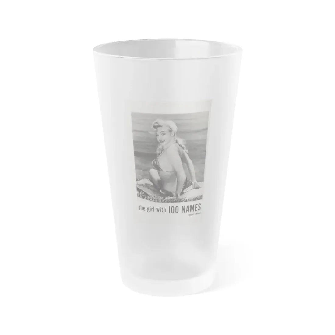 Lee Wilson #06 - Reverseside of back cover 1 B&W Photo from PHOTO Digest Mag. November '53 (Vintage Female Icon) Frosted Pint Glass 16oz 16oz Frosted - Go Mug Yourself