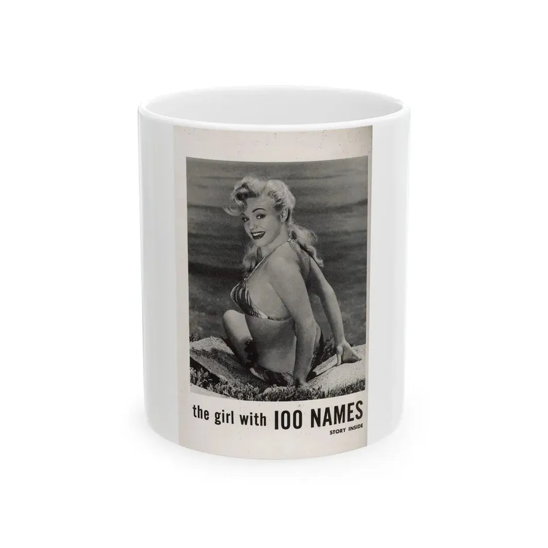 Lee Wilson #06 - Reverseside of back cover 1 B&W Photo from PHOTO Digest Mag. November '53 (Vintage Female Icon) White Coffee Mug 11oz - Go Mug Yourself