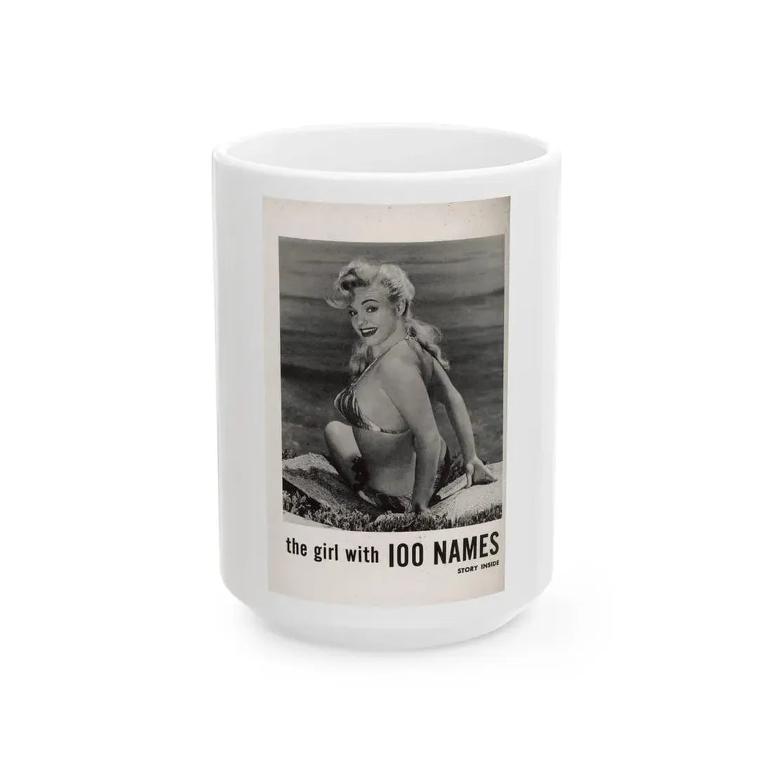Lee Wilson #06 - Reverseside of back cover 1 B&W Photo from PHOTO Digest Mag. November '53 (Vintage Female Icon) White Coffee Mug 15oz - Go Mug Yourself