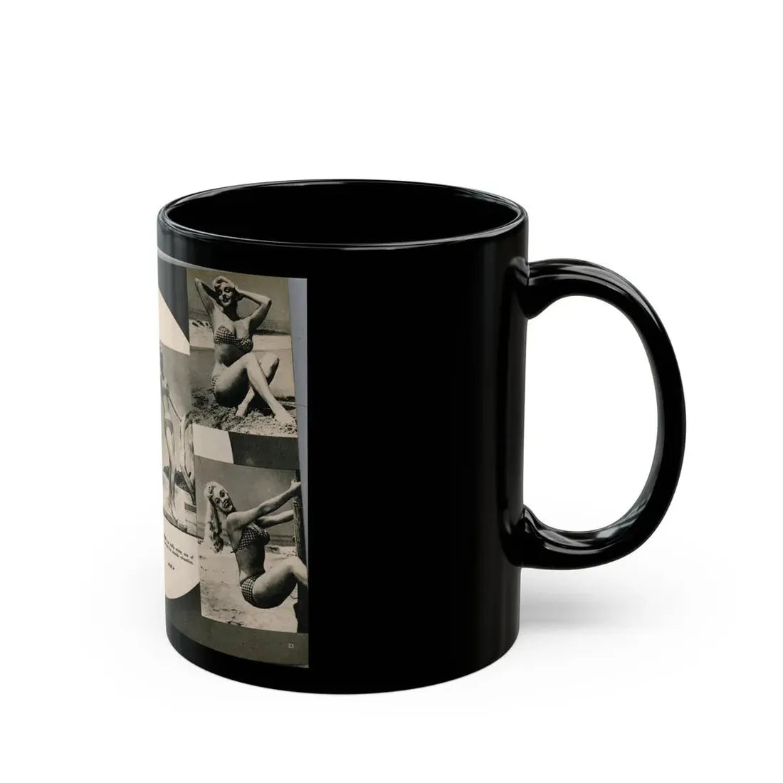 Lee Wilson #08 - Pages 2 & 3 of 7 Featuring, Lee+4 B&W Photos, Paragraph and Caption from PHOTO Digest Mag. November '53 (Vintage Female Icon) Black Coffee Mug - Go Mug Yourself