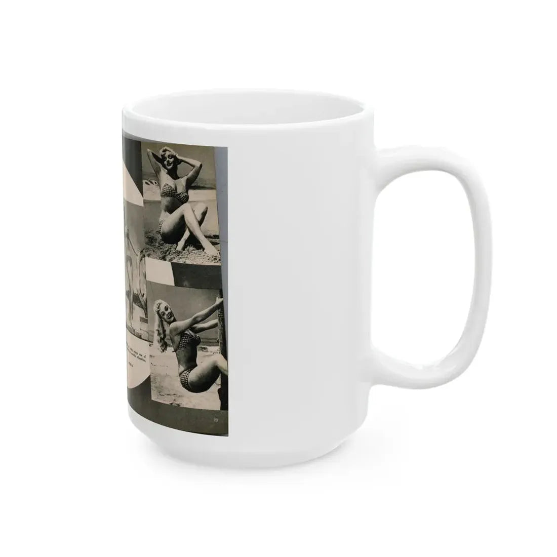Lee Wilson #08 - Pages 2 & 3 of 7 Featuring, Lee+4 B&W Photos, Paragraph and Caption from PHOTO Digest Mag. November '53 (Vintage Female Icon) White Coffee Mug - Go Mug Yourself
