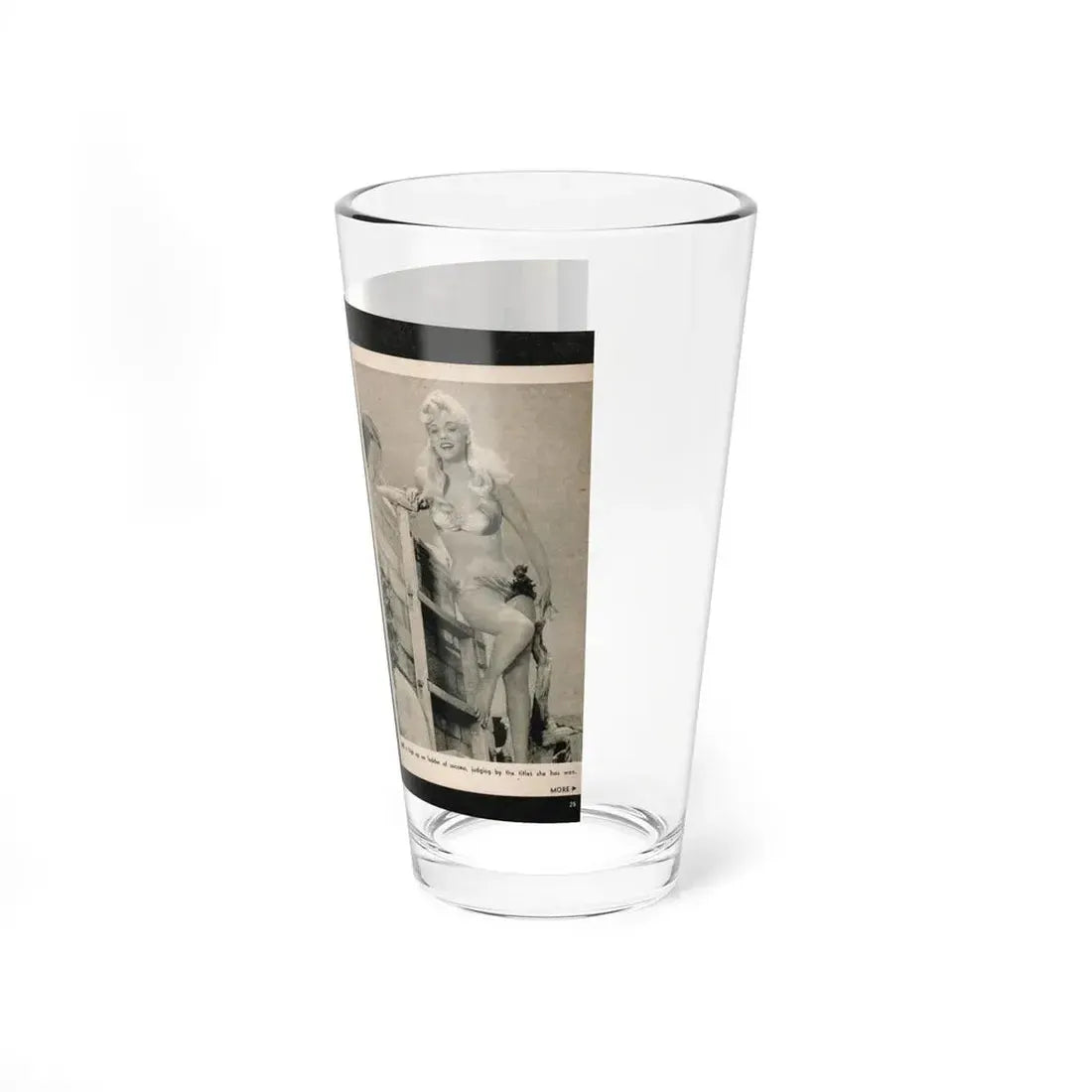 Lee Wilson #09 - Pages 4 & 5 of 7 Featuring, Lee+3 B&W Photos & Caption from PHOTO Digest Mag. November '53 (Vintage Female Icon) Pint Glass 16oz - Go Mug Yourself
