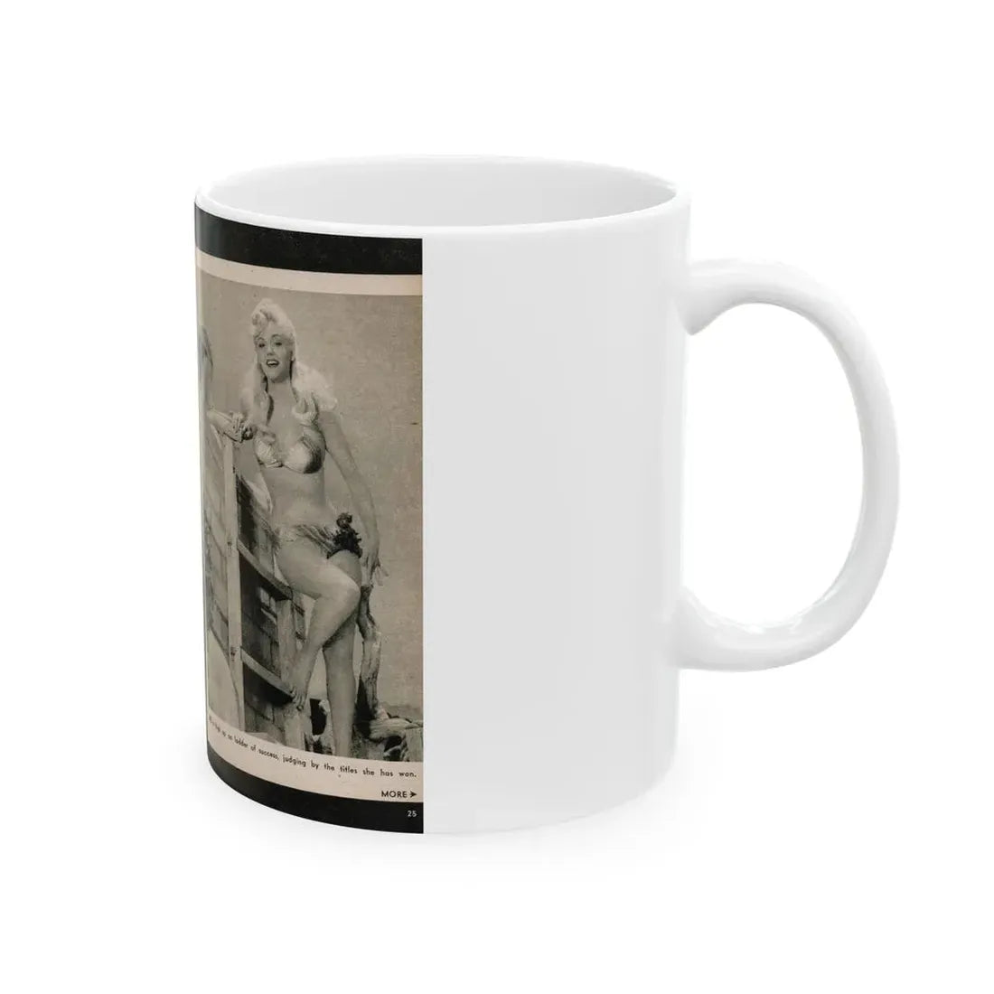 Lee Wilson #09 - Pages 4 & 5 of 7 Featuring, Lee+3 B&W Photos & Caption from PHOTO Digest Mag. November '53 (Vintage Female Icon) White Coffee Mug - Go Mug Yourself