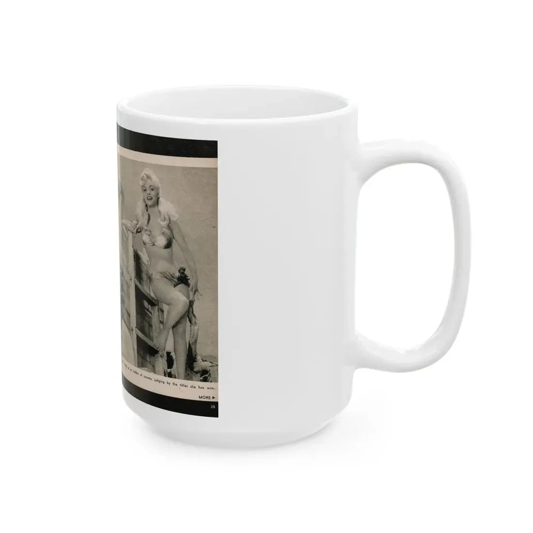 Lee Wilson #09 - Pages 4 & 5 of 7 Featuring, Lee+3 B&W Photos & Caption from PHOTO Digest Mag. November '53 (Vintage Female Icon) White Coffee Mug - Go Mug Yourself