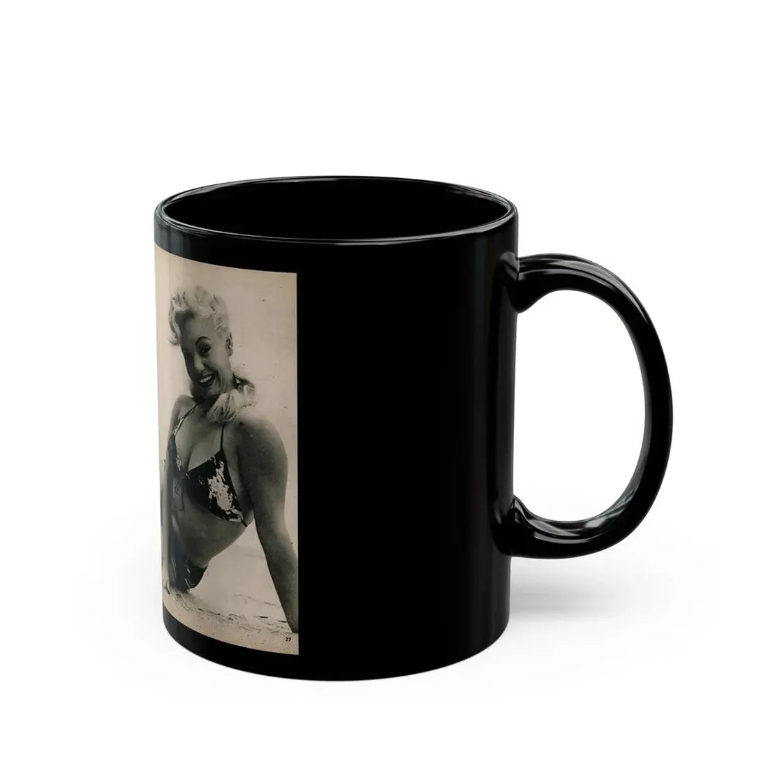 Lee Wilson #10 - Pages 6 & 7 of 7 Featuring, Lee+2 B&W Photos & Caption from PHOTO Digest Mag. November '53 (Vintage Female Icon) Black Coffee Mug - Go Mug Yourself