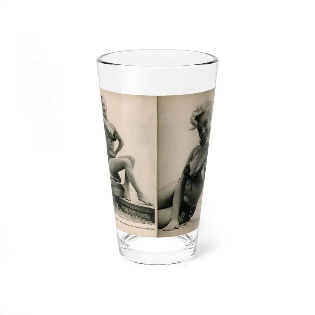 Lee Wilson #10 - Pages 6 & 7 of 7 Featuring, Lee+2 B&W Photos & Caption from PHOTO Digest Mag. November '53 (Vintage Female Icon) Pint Glass 16oz 16oz - Go Mug Yourself