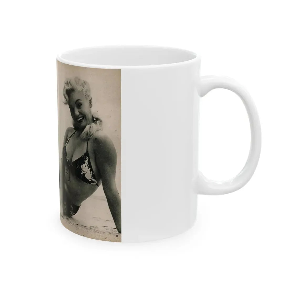 Lee Wilson #10 - Pages 6 & 7 of 7 Featuring, Lee+2 B&W Photos & Caption from PHOTO Digest Mag. November '53 (Vintage Female Icon) White Coffee Mug - Go Mug Yourself