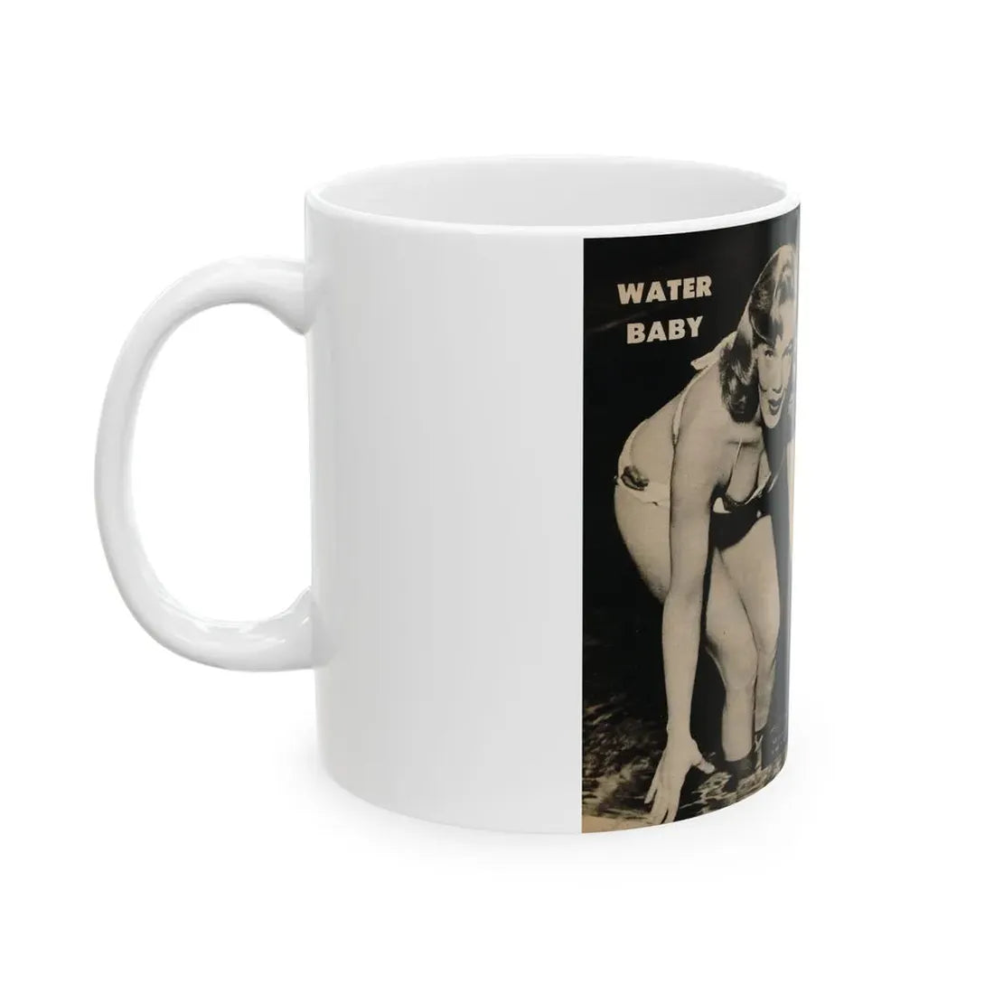 Lee Wilson #11 - Pages 1 & 2 of 5 Featuring, Lee+4 B&W Photos & Captions from TAB Digest Mag. October '54 (Vintage Female Icon) White Coffee Mug - Go Mug Yourself