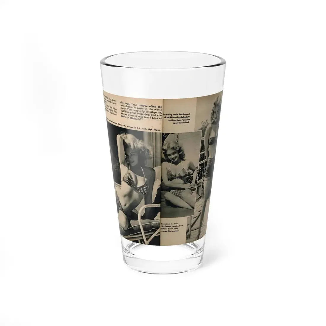 Lee Wilson #15 - Pages 1 & 2 of 4 Featuring, Lee+3 B&W Photos & Captions from PICTURE SCOPE Digest Mag. November '55 (Vintage Female Icon) Pint Glass 16oz 16oz - Go Mug Yourself