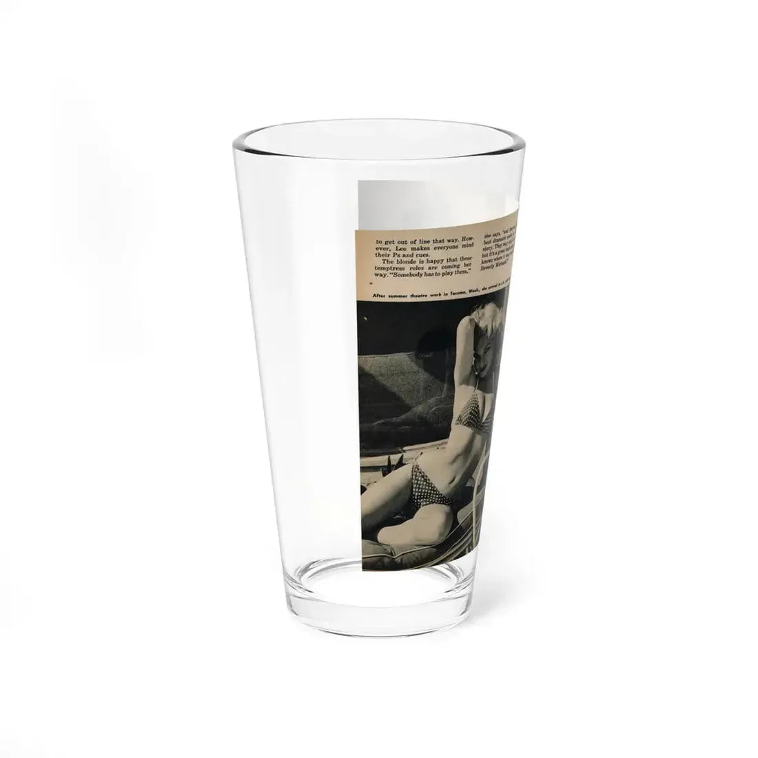 Lee Wilson #15 - Pages 1 & 2 of 4 Featuring, Lee+3 B&W Photos & Captions from PICTURE SCOPE Digest Mag. November '55 (Vintage Female Icon) Pint Glass 16oz - Go Mug Yourself