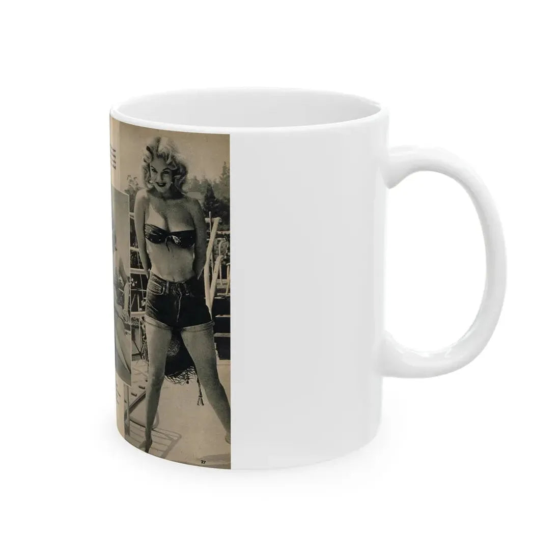 Lee Wilson #15 - Pages 1 & 2 of 4 Featuring, Lee+3 B&W Photos & Captions from PICTURE SCOPE Digest Mag. November '55 (Vintage Female Icon) White Coffee Mug - Go Mug Yourself