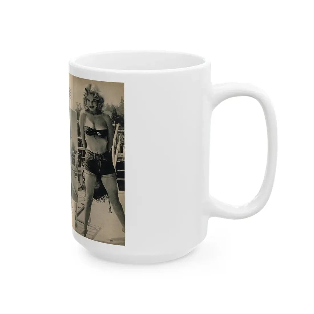 Lee Wilson #15 - Pages 1 & 2 of 4 Featuring, Lee+3 B&W Photos & Captions from PICTURE SCOPE Digest Mag. November '55 (Vintage Female Icon) White Coffee Mug - Go Mug Yourself