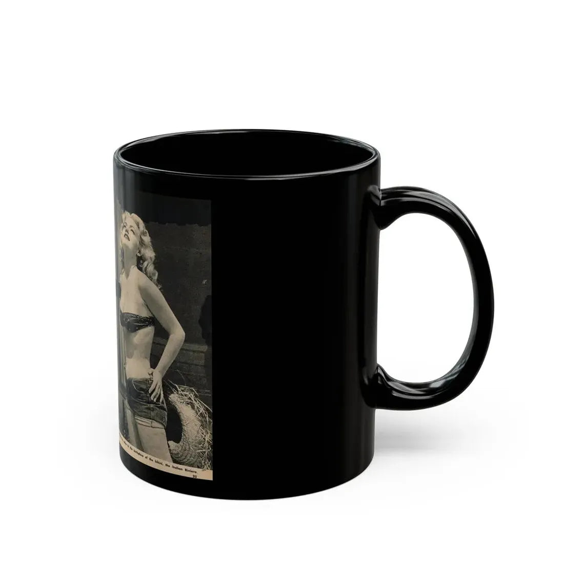 Lee Wilson #16 - Pages 2 & 3 of 4 Featuring, Lee+2 B&W Photos & Captions from PICTURE SCOPE Digest Mag. November '55 (Vintage Female Icon) Black Coffee Mug - Go Mug Yourself
