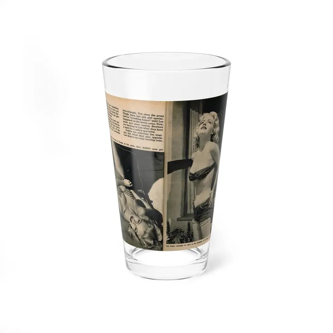 Lee Wilson #16 - Pages 2 & 3 of 4 Featuring, Lee+2 B&W Photos & Captions from PICTURE SCOPE Digest Mag. November '55 (Vintage Female Icon) Pint Glass 16oz 16oz - Go Mug Yourself