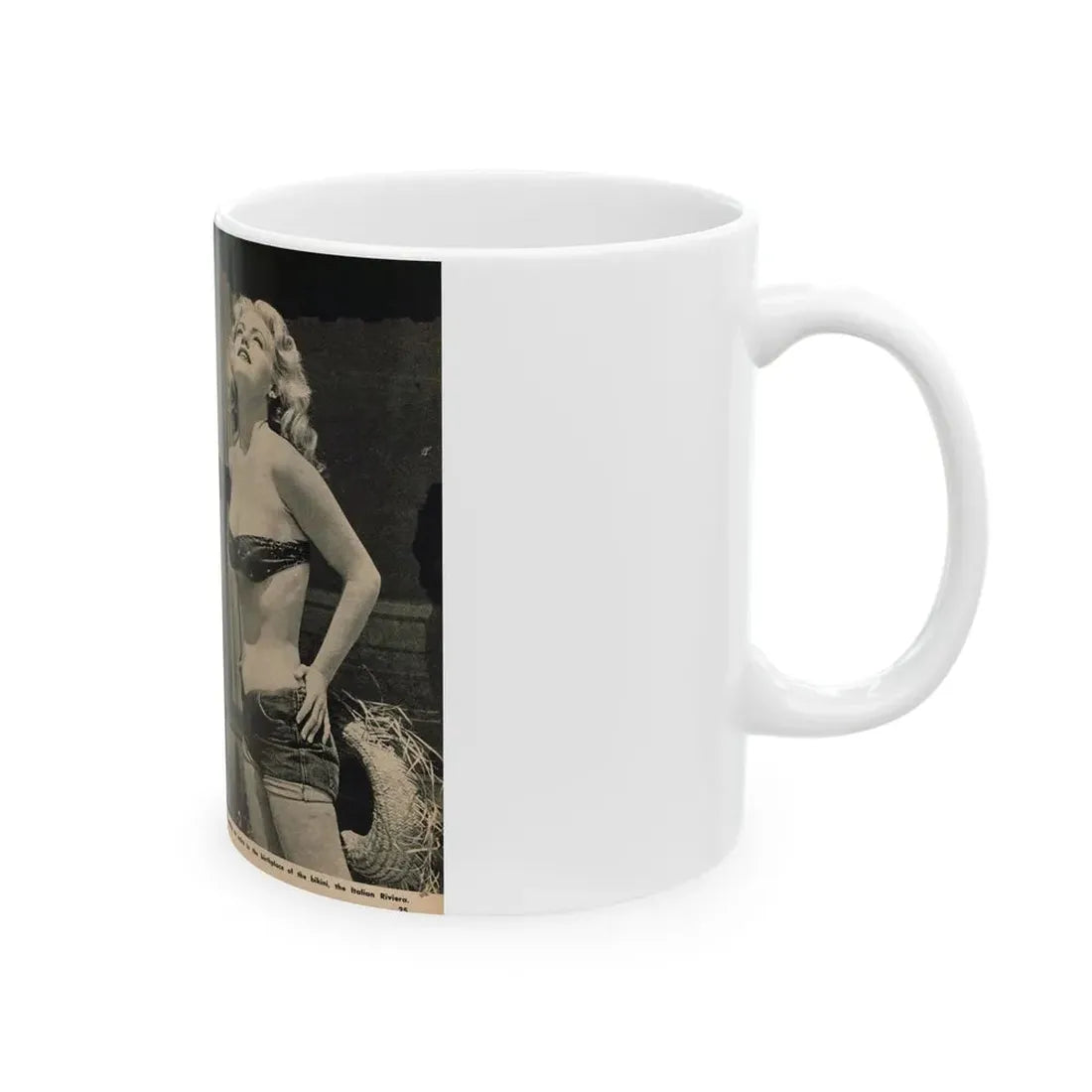 Lee Wilson #16 - Pages 2 & 3 of 4 Featuring, Lee+2 B&W Photos & Captions from PICTURE SCOPE Digest Mag. November '55 (Vintage Female Icon) White Coffee Mug - Go Mug Yourself
