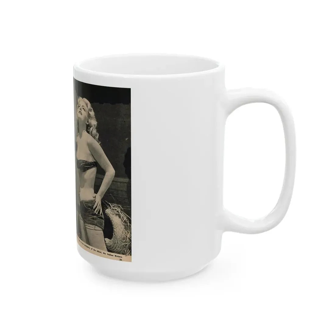 Lee Wilson #16 - Pages 2 & 3 of 4 Featuring, Lee+2 B&W Photos & Captions from PICTURE SCOPE Digest Mag. November '55 (Vintage Female Icon) White Coffee Mug - Go Mug Yourself