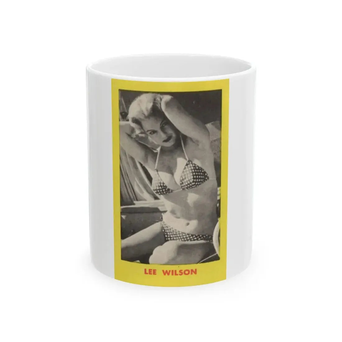 Lee Wilson #20 - Lee on back of PICTURE SCOPE Digest Mag. May '57 (Vintage Female Icon) White Coffee Mug 11oz - Go Mug Yourself