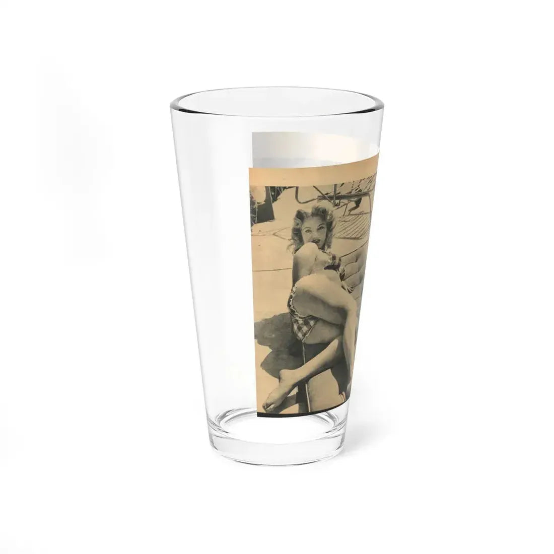 Lee Wilson #22 - Pages 3 & 4 of 5 Featuring, Lee+3 B&W Photos & Caption from EYE Digest Mag. Nov. '54 (Vintage Female Icon) Pint Glass 16oz - Go Mug Yourself