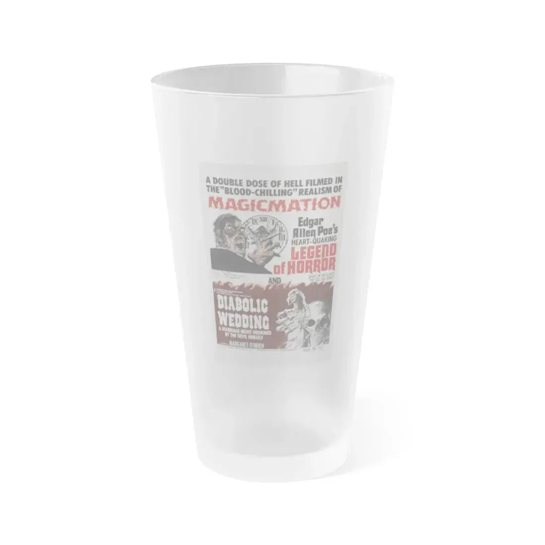 LEGEND OF HORROR & DIABOLIC WEDDING 1971 Movie Poster - Frosted Pint Glass 16oz 16oz Frosted - Go Mug Yourself