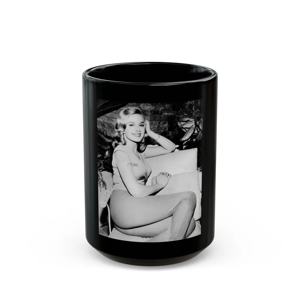 Leslie Parrish #111 (Vintage Female Icon) Black Coffee Mug-15oz-Go Mug Yourself